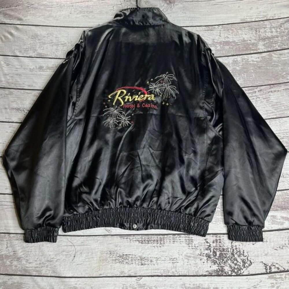 Vintage Riviera Hotel‎ & Casino Satin Full Zip Jacket XL Circe Las Vegas